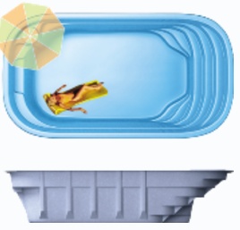 Композитный бассейн Довиль 6,50*3,50*1,50 м., Франмер (Россия/Франция), цвет на выбор